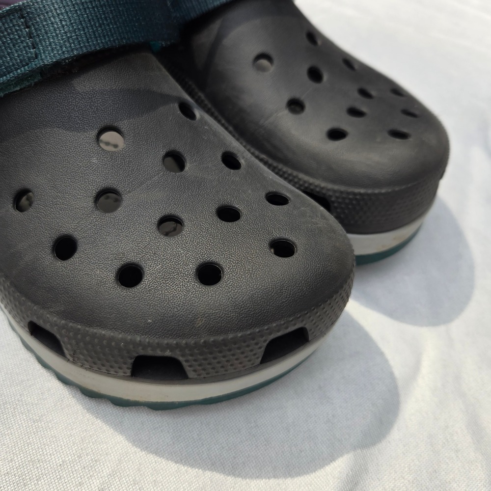 Crocs Hiker Clog Womens 10 Black Pink Teal Platform Sawtooth Straps 206772 - Picture 5 of 8
